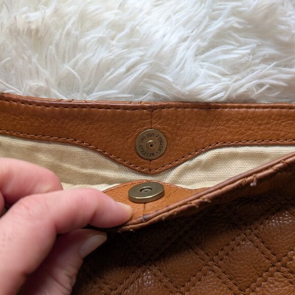 Michael Kors, Quilted Leather Shoulder Bag, Camel Brown, EUC - Picture 6 of 11